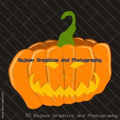 Halloween Scary Curved Pumpkin Face