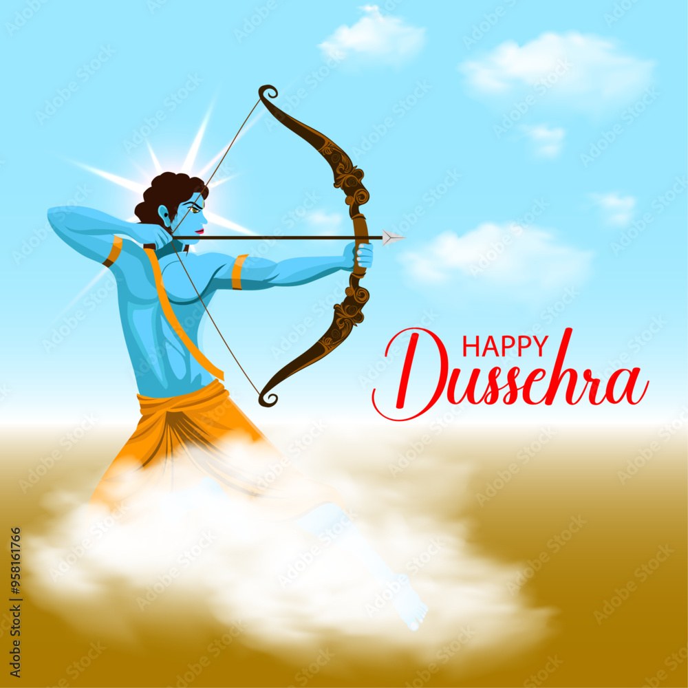 Happy Dussehra Festival Vector Social Media Post