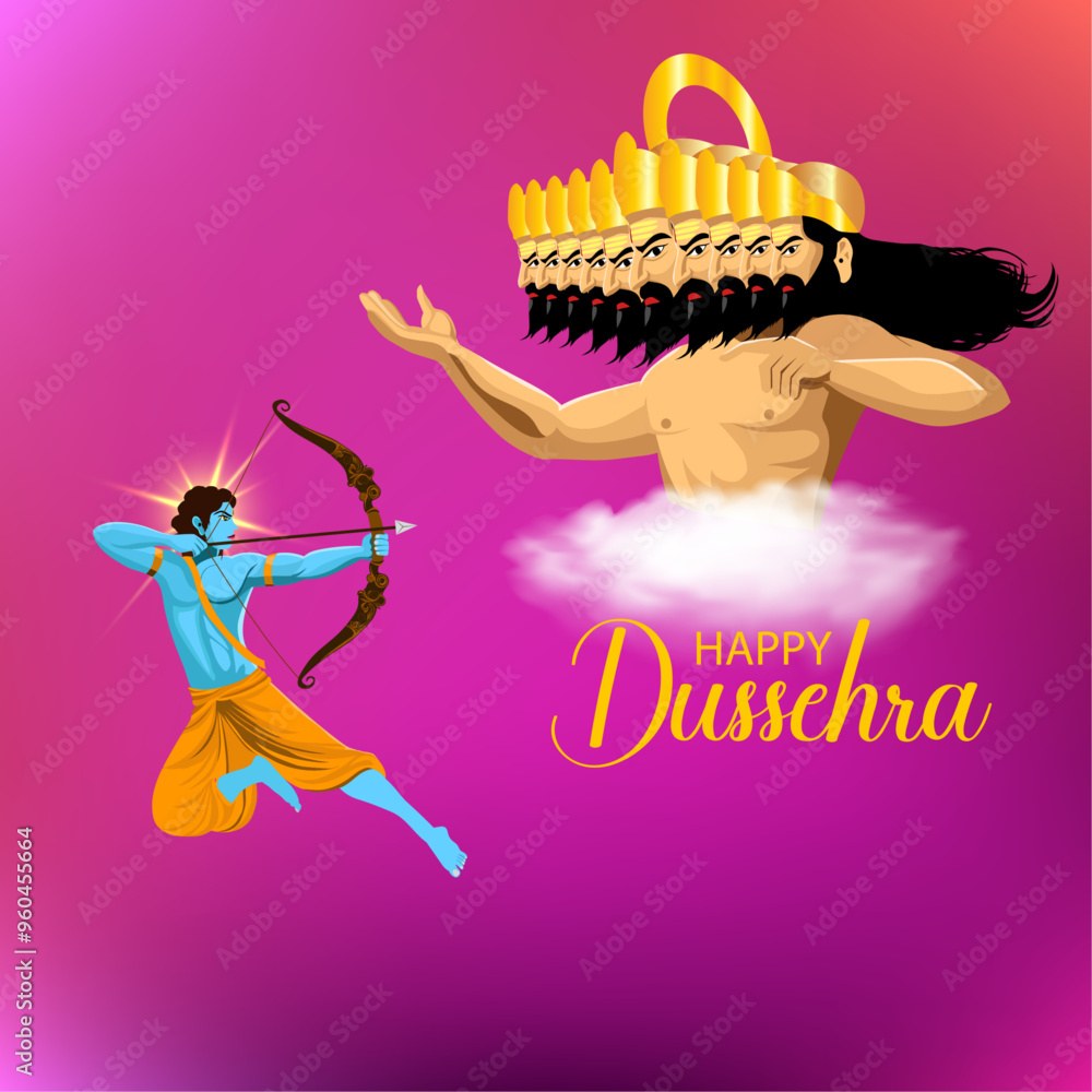 Happy Dussehra Festival Vector Social Media Post
