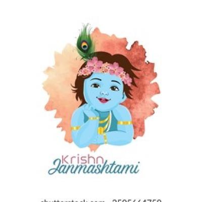 Krishna Janmashtami Baby Krishna Peach Watercolor - find similar on Envato Elements