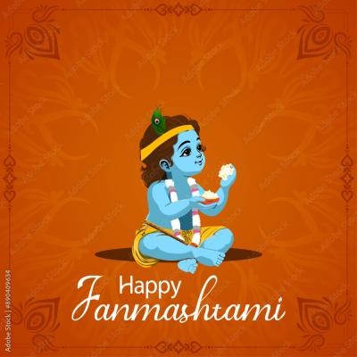 Krishna Janmashtami Social Media Post - find similar on Dreamstime
