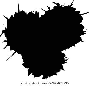 Lumpy Three Lobe Black Ink Splash