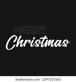Merry Christmas Bold White Brush with Grey Merry