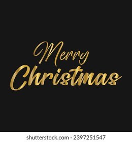 Merry Christmas Gold Bold Brush Script