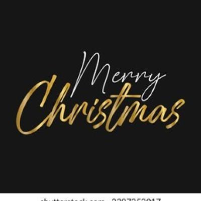 Merry Christmas Gold Elegant Swash Script