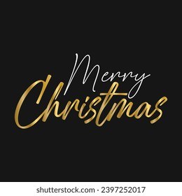 Merry Christmas Gold Elegant Swash Script
