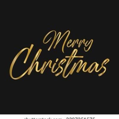Merry Christmas Gold Flowing Script Lettering