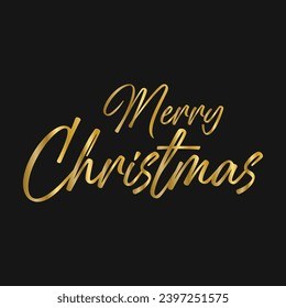 Merry Christmas Gold Flowing Script Lettering