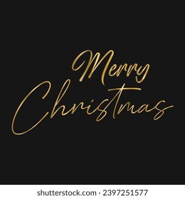 Merry Christmas Gold Thin Script Lettering