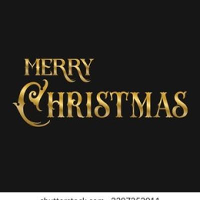 Merry Christmas Gold Vintage Serif Capitals