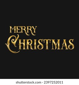 Merry Christmas Gold Vintage Serif Capitals