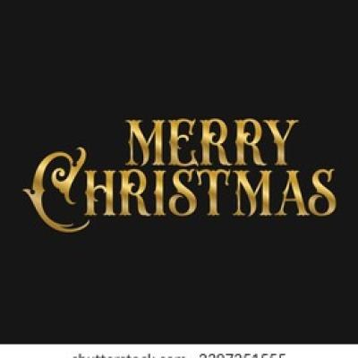 Merry Christmas Large Gold Ornate Serif Capitals - find similar on Dreamstime