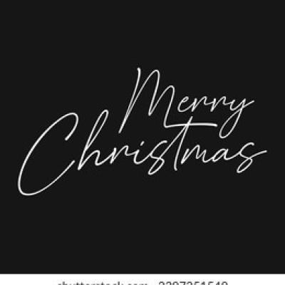 Merry Christmas Thin White Handwritten Script