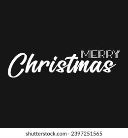 Merry Christmas White Bold Brush Small Merry