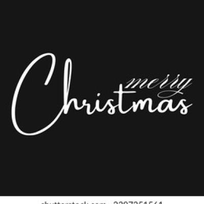Merry Christmas White Script Curly Merry