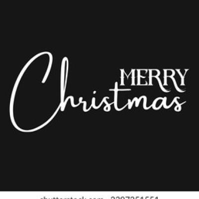 Merry Christmas White Script with Serif Merry