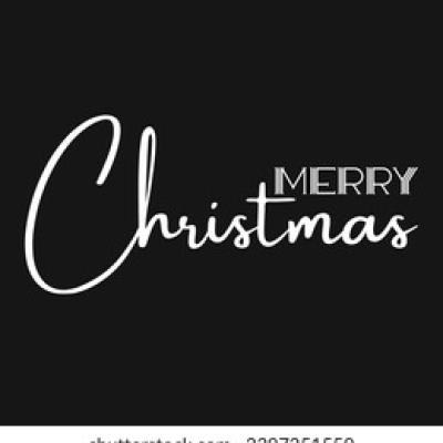 Merry Christmas White Script with Small Caps Merry