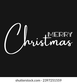 Merry Christmas White Script with Small Caps Merry