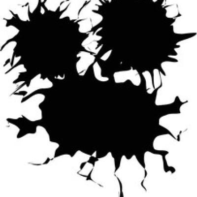 Messy Black Ink Splash Group with Drips