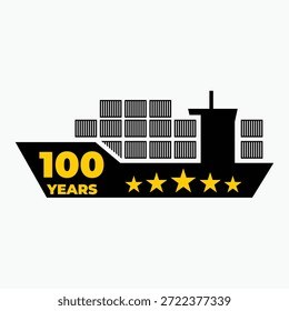 Minimal Vector Cargo Ship Icon