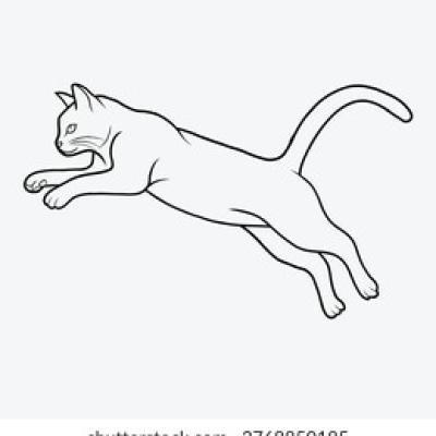 Minimalist Line Art Illustration Jumping
