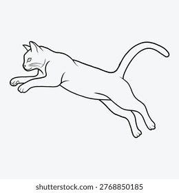 Minimalist Line Art Illustration Jumping