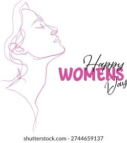 Minimalist Pink Line Art Illustration