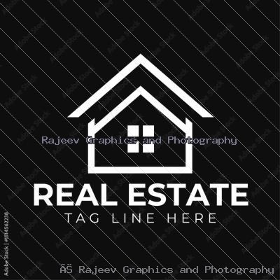 Modern Real Estate Logo With Rooftop Icon