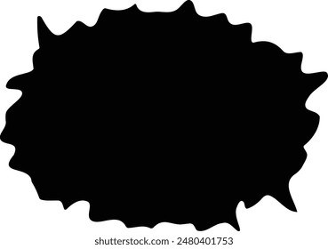 Nearly Round Black Ink Blot Smooth Edge