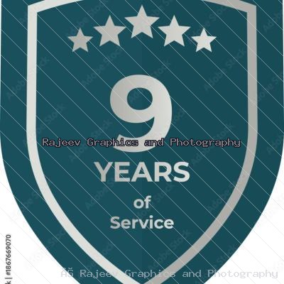 Nine Years Of Service Shield Badge Icon