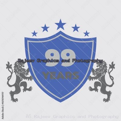 Ninety Nine Years Of Service Lion Shield Badge Icon
