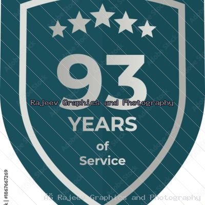 Ninety Three Years Of Service Shield Badge Icon