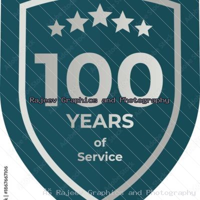 One Hundred Years Of Service Shield Badge Icon