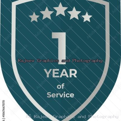 One Year Of Service Shield Badge Icon