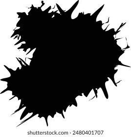 Oval Black Ink Splash with Torn Edges