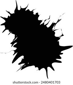 Oval Diagonal Black Ink Splash Streaks