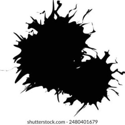 Overlapping Black Ink Splash Blots Messy