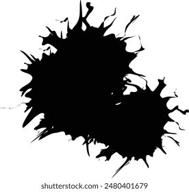 Overlapping Black Ink Splash Blots Messy