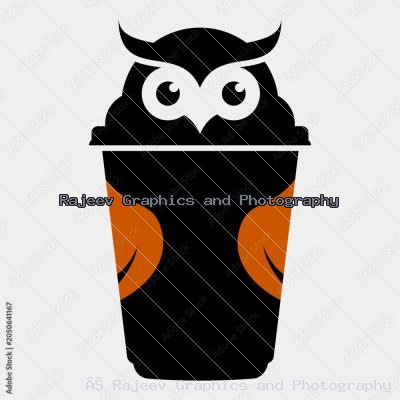 Owl Coffee Cup Mascot Logo Icon Cute Gradient Takeaway Bird Cafe Vector Design
