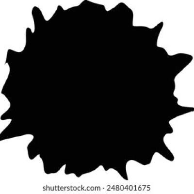 Round Black Ink Blot with Soft Wavy Edge