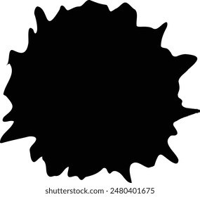 Round Black Ink Blot with Soft Wavy Edge
