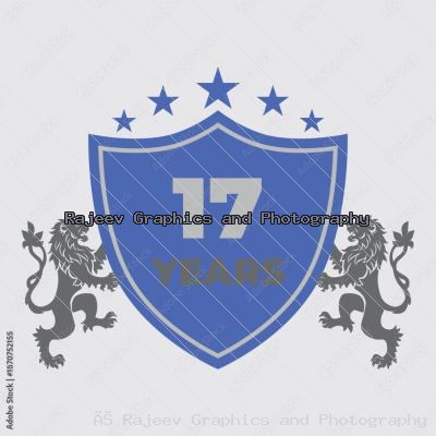 Seventeen Years Of Service Lion Shield Badge Icon