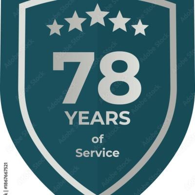 Seventy Eight Years Of Service Shield Badge Icon