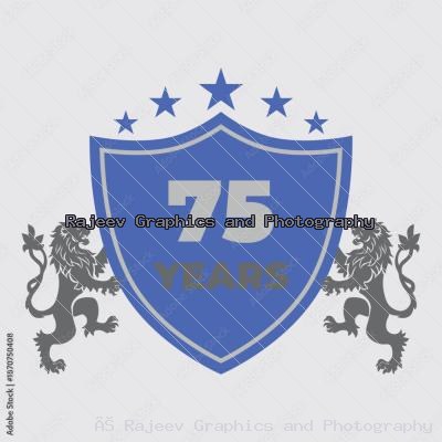 Seventy Five Years Of Service Lion Shield Badge Icon