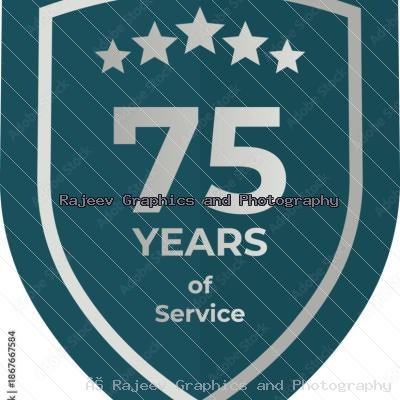 Seventy Five Years Of Service Shield Badge Icon