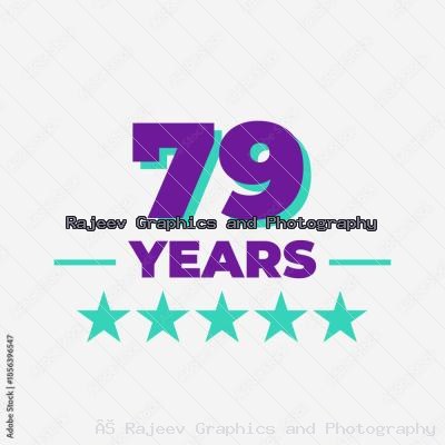 Seventy Nine Years Anniversary Badge Design