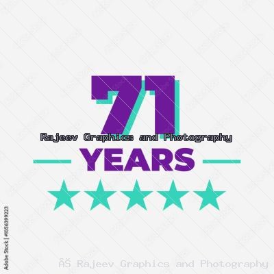 Seventy One Years Anniversary Badge Design