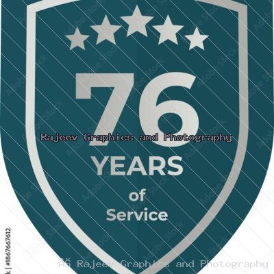 Seventy Six Years Of Service Shield Badge Icon