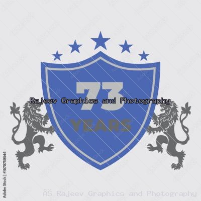 Seventy Three Years Of Service Lion Shield Badge Icon