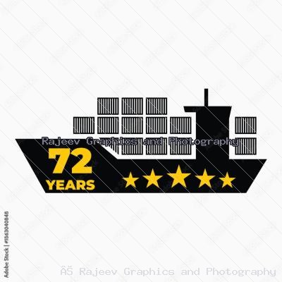 Seventy Two Year Shipping Experience Cargo Ship Icon